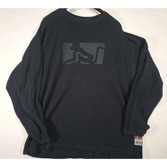 Vintage Drunk Monkey Men’s Long Sleeve Shirt XXL Black Y2K Streetwear Hip Hop - Picture 1 of 5